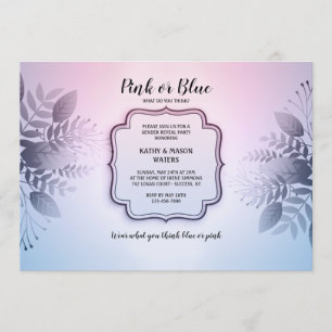 Invitation de la Fête du genre rose ou bleu