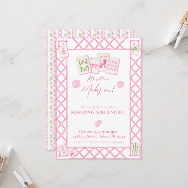 Invitation de la fête du Mahjong, Coquette de nuit (Devant/Arrière en situation)