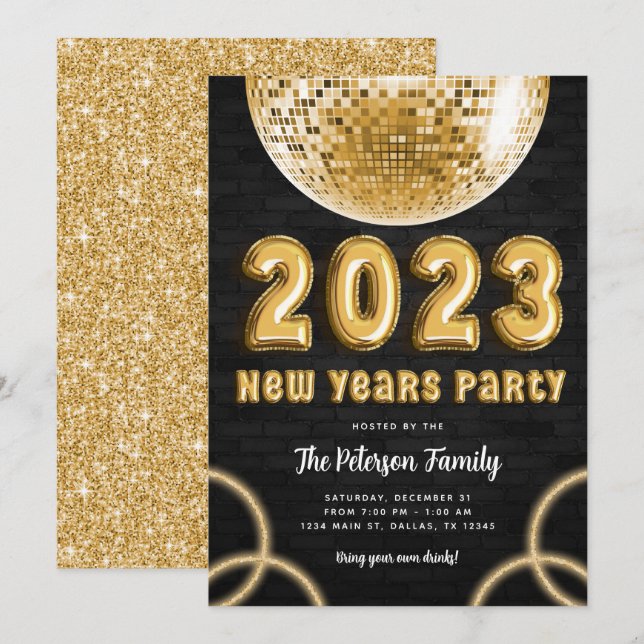 Invitation de la fête du Nouvel An 2023 (Devant / Derrière)