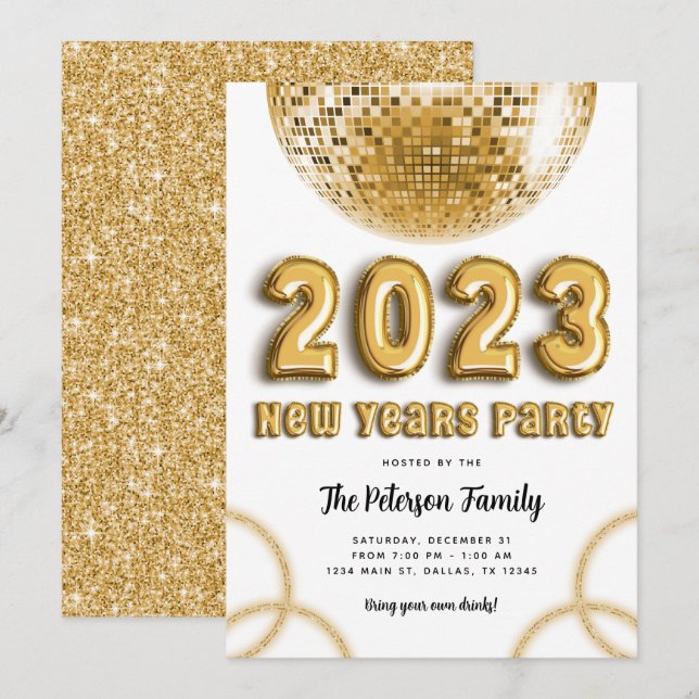 Invitation de la fête du Nouvel An 2023 (Devant / Derrière)