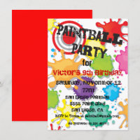 Invitation de la fête du Paintball
