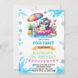 Invitation de la fête du pingouin d'hiver