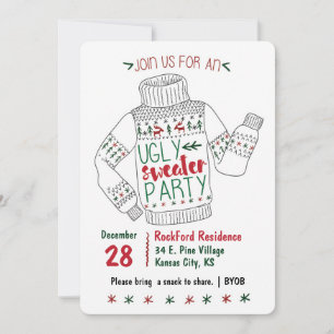 Invitation de la fête du pull moche