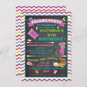 Invitation de la fête du pyjama