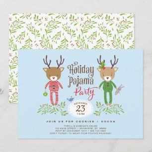 Invitation de la fête du pyjama de Noël