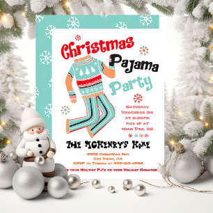 Invitation de la fête du pyjama de Noël
