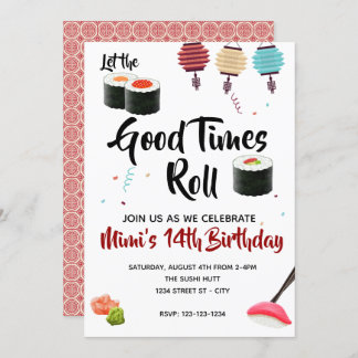 Invitation de la fête du Sushi, anniversaire