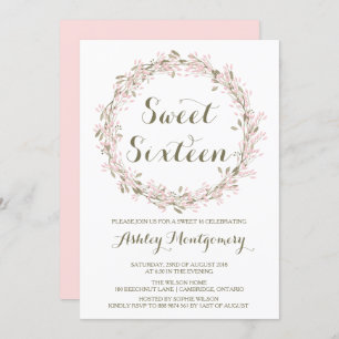Invitation de la fête du Sweet sixteen de la couro