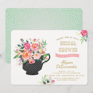 Invitation de la fête du thé douche nuptiale