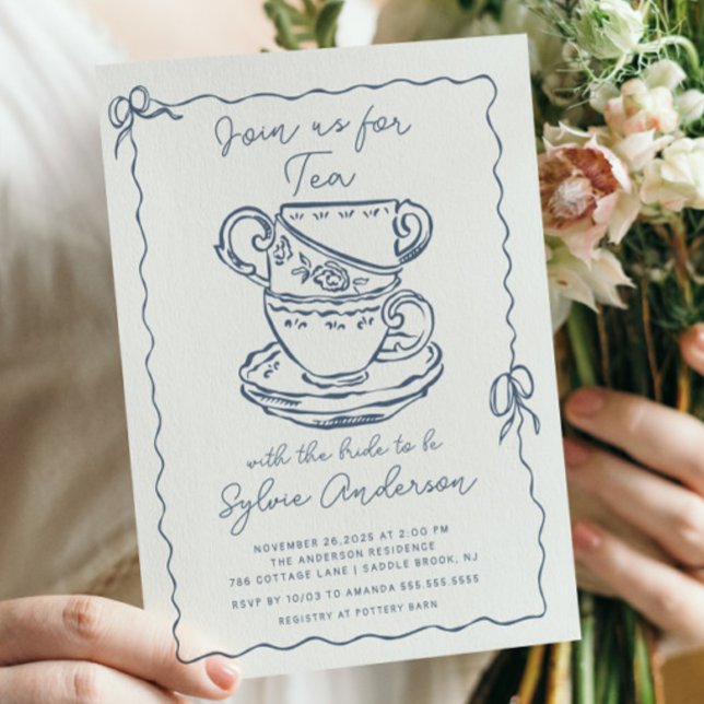 Invitation de la fête du thé douche nuptiale (Créateur téléchargé)