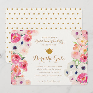 Invitation de la fête du thé douche nuptiale