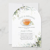 Invitation de la fête du thé douche nuptiale