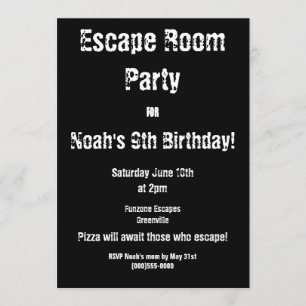 Invitation de la fête "Escape Room"