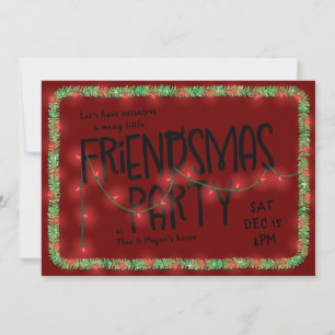 Invitation de la fête Friendsmas Vacances et Gar