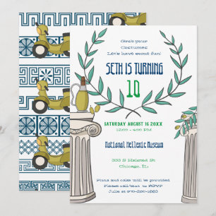 Invitation de la fête grecque à thème