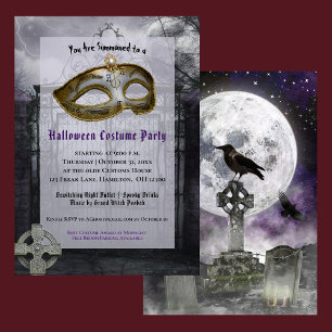 Invitation de la fête mascarade d'Halloween adulte