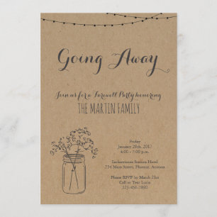 Invitation de la fête Papier Rustique Kraft
