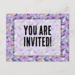 Invitation de la fête Pastel Ghosties