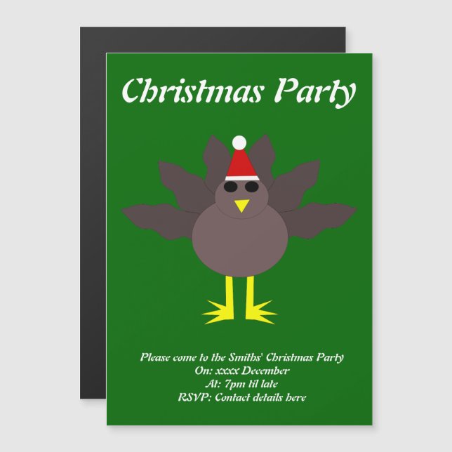 Invitation de la fête personnalisée de Noël mignon (Devant / Derrière)