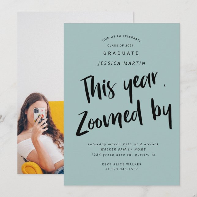 invitation de la fête photo de la remise de diplôm (Devant / Derrière)