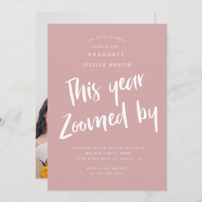 invitation de la fête photo de la remise de diplôm (Devant / Derrière)