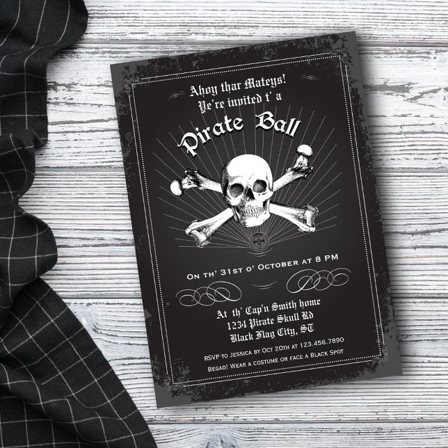 Invitation de la fête pirate d'Halloween (Créateur téléchargé)