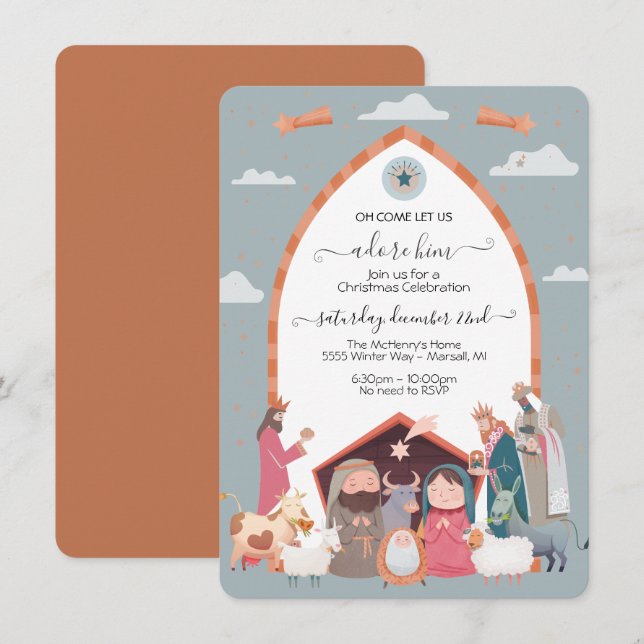 Invitation de la fête religieuse de la Nativité de (Devant / Derrière)