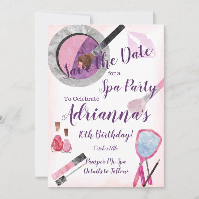 Invitation de la fête spa, 10e anniversaire modifi (Devant)