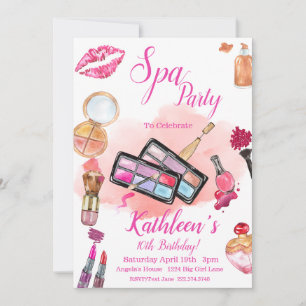 Invitation de la fête spa, Anniversaire modifiable