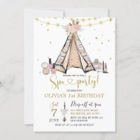 Invitation de la fête Spa de la fille rose de Teep