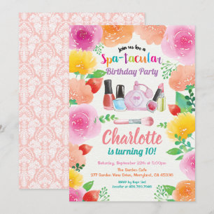 invitation de la fête spa. Fille fête d'anniversai