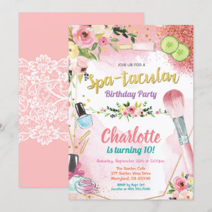 invitation de la fête spa. Fille fête d'anniversai