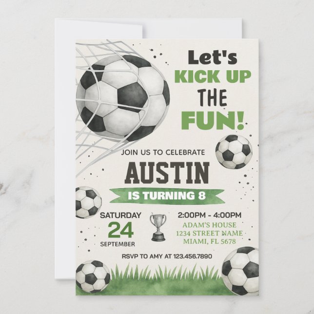 Invitation de la fête sportive éditable pour garço (Devant)
