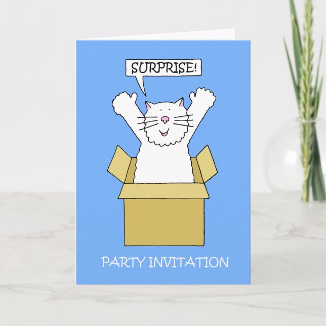 Invitation de la fête surprise Dessin en boîte (Devant)