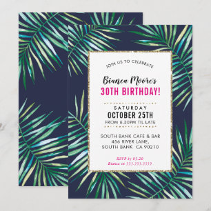 INVITATION de la fête TROPICAL aquarelle palmier f
