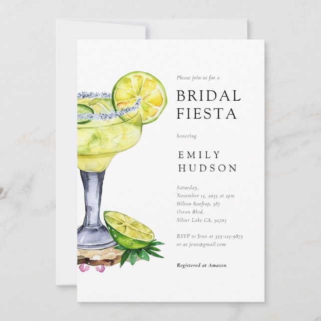 Invitation de la Fiesta Margarita nuptiale (Devant)