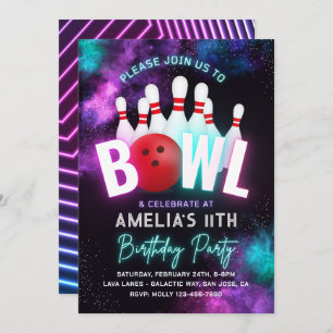 Invitation de la Fille Bowling   Invitation de Bow