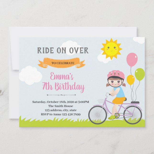 Invitation de la Fille de la Fête du Vélo (Devant)