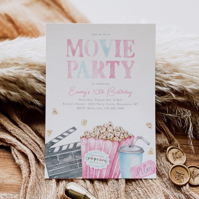 Invitation de la Fille du Film Party (Créateur téléchargé)