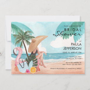 Invitation De La Fille Sur La Plage