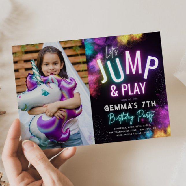Invitation de la Fille Trampoline Party | Jump (Créateur téléchargé)