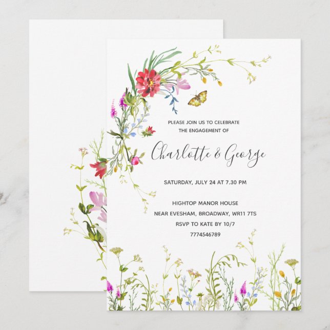 Invitation de la Fleur sauvage (Devant / Derrière)