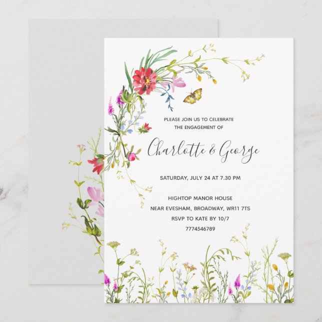 Invitation de la Fleur sauvage (Devant / Derrière)