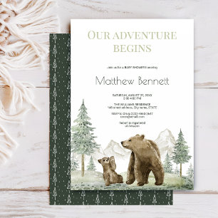 Invitation de la forêt d'aquarelle de la mère et d