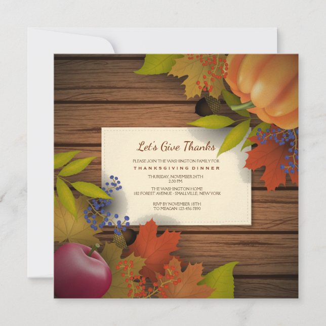 Invitation de la générosité de l'automne (Devant)