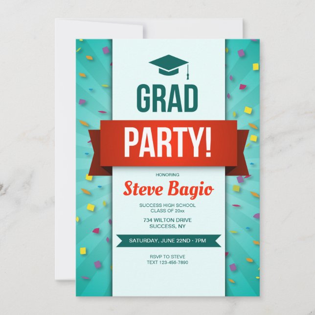 Invitation de la Grad Party (Devant)