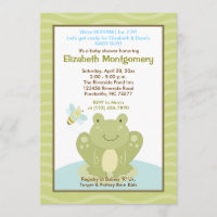 Invitation de la grenouille et du Baby shower des 