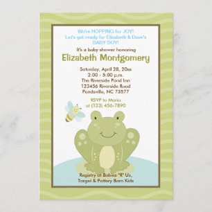 Invitation de la grenouille et du Baby shower des