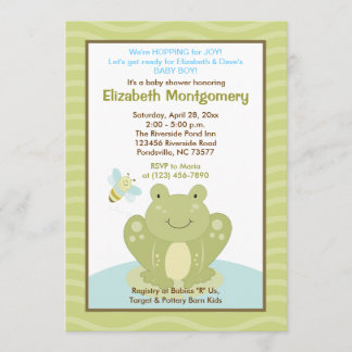 Invitation de la grenouille et du Baby shower des