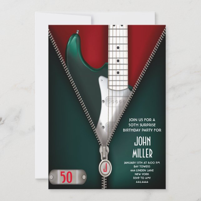 Invitation de la guitare rock 50e Anniversaire (Devant)